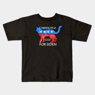 Democrat for Biden 2020 Presidential Cat Lover Kids T-Shirt